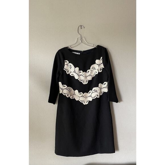 Maggy London Dresses & Skirts - Maggy London Women’s Black Dress Crochet Detail 3/4 Sleeve Size US8 Boho